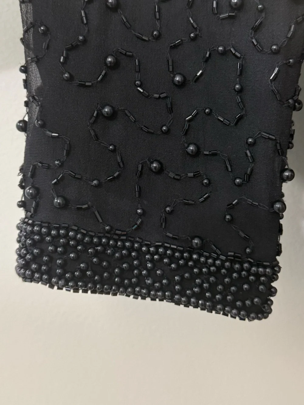 COTE D’AZUR EVENING BEADED SILK EVENING JACKET BLACK LARGE - Picture 7 of 14